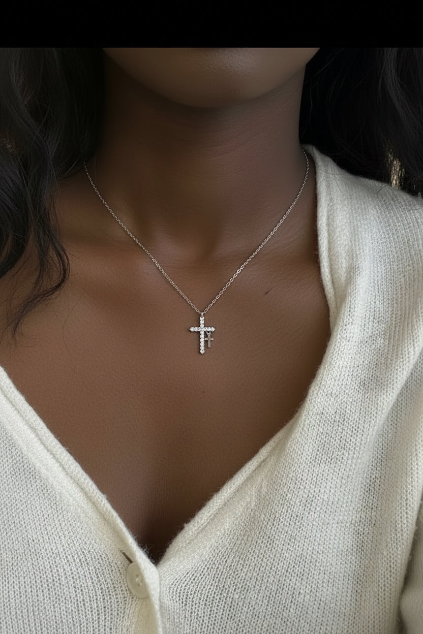 THE PROMISE- Double Cross Necklace